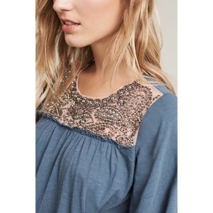 Anthro Deletta Josephine Beaded Bell Top